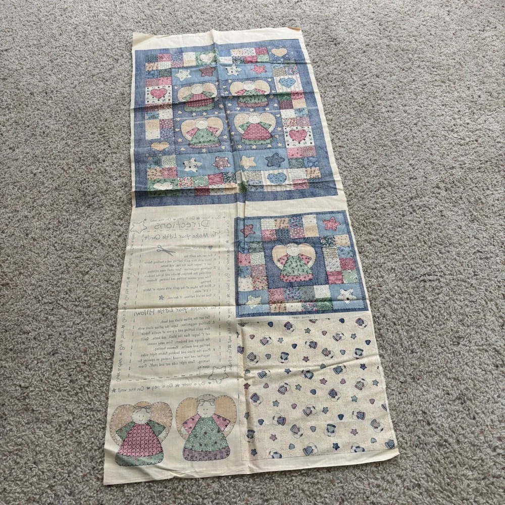 Vintage Little Quilts Fabric Angel Heart Star‎ Patchwork Sewing Craft